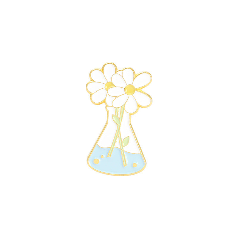 Cartoon Bottle Plant Series Metal Pin Badge for Clothes Backpack Hat