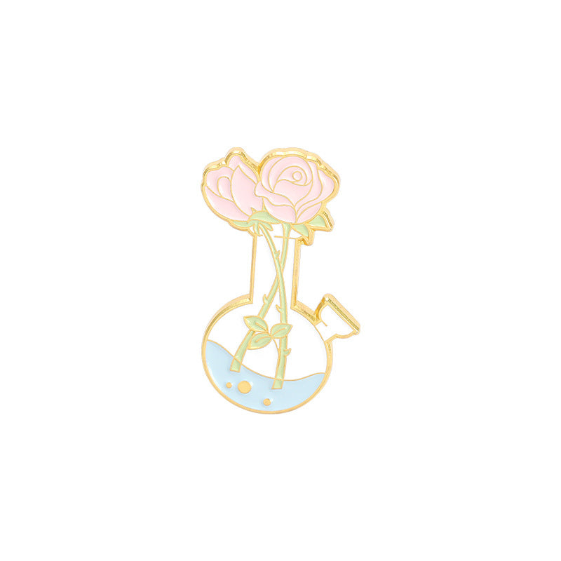 Cartoon Bottle Plant Series Metal Pin Badge for Clothes Backpack Hat