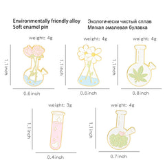 Cartoon Bottle Plant Series Metal Pin Badge for Clothes Backpack Hat