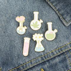 Cartoon Bottle Plant Series Metal Pin Badge for Clothes Backpack Hat