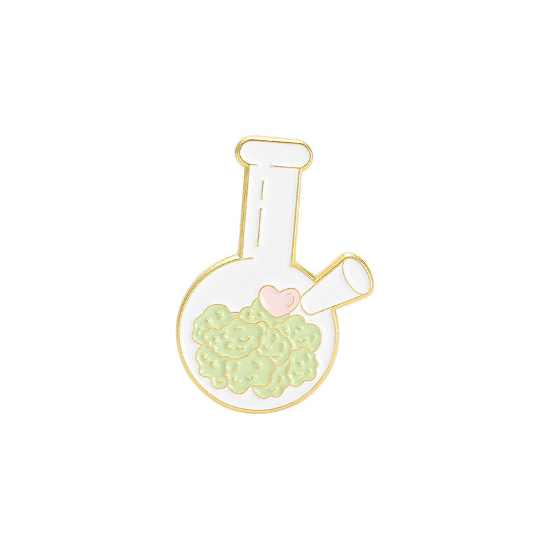 Cartoon Bottle Plant Series Metal Pin Badge for Clothes Backpack Hat