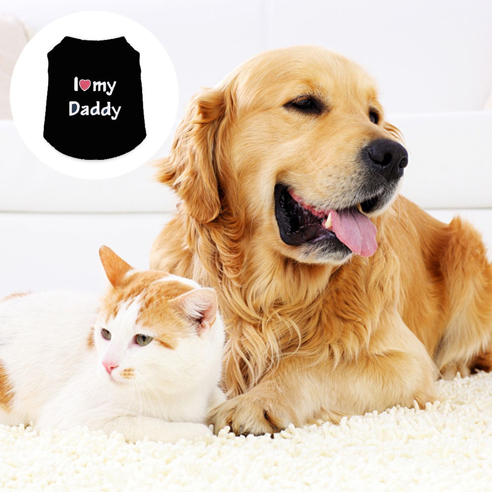 Daddy Love Small Dogs Vest Shirt Cotton Pet Apparel