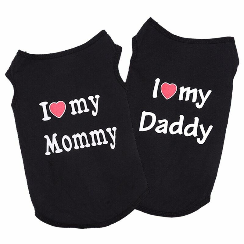 Daddy Love Small Dogs Vest Shirt Cotton Pet Apparel
