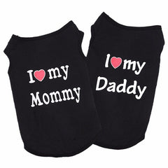 Daddy Love Small Dogs Vest Shirt Cotton Pet Apparel