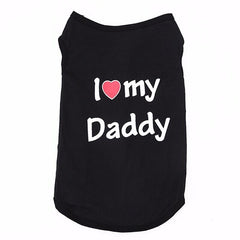 Daddy Love Small Dogs Vest Shirt Cotton Pet Apparel