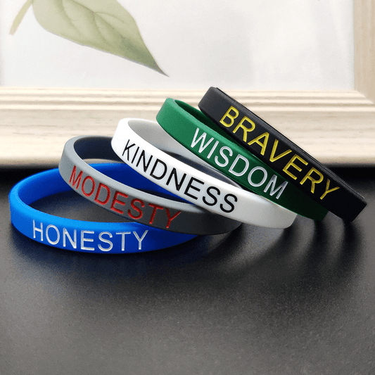 1pc Positive Words Silicone Wristbands With Text Message Solid Rubber Bracelets
