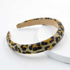 Retro Sky Star Rhinestone Wide Head Band Leopard Print Hair Clip