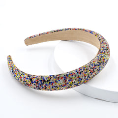 Retro Sky Star Rhinestone Wide Head Band Leopard Print Hair Clip