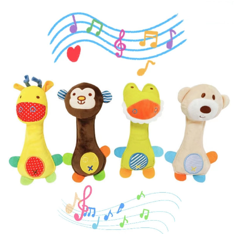 Animal Hand Stick Rattle for Babies