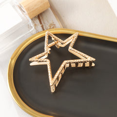 Golden Silver Star Hair Claw Pentagram Shark Claw Hair Accessories