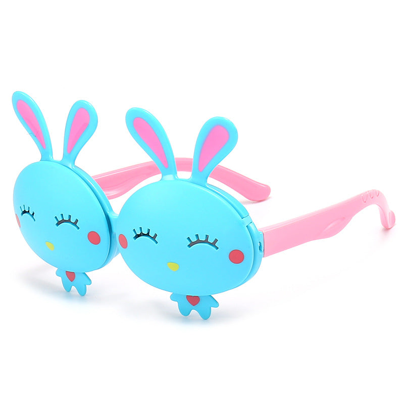 Girls Clamshell Rabbit Baby Cartoon Sunglasses UV Sunglasses