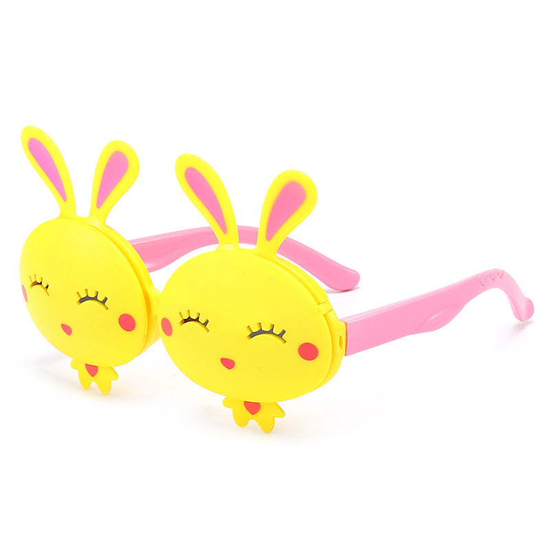 Girls Clamshell Rabbit Baby Cartoon Sunglasses UV Sunglasses