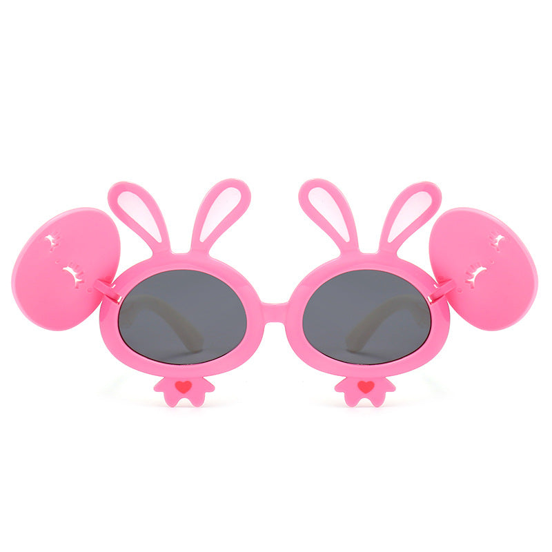 Girls Clamshell Rabbit Baby Cartoon Sunglasses UV Sunglasses