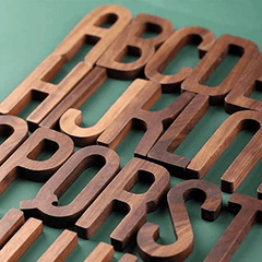 7.62cm Walnut Wooden Letters M - Crafts & Arts Wood Letters for Wall Decor