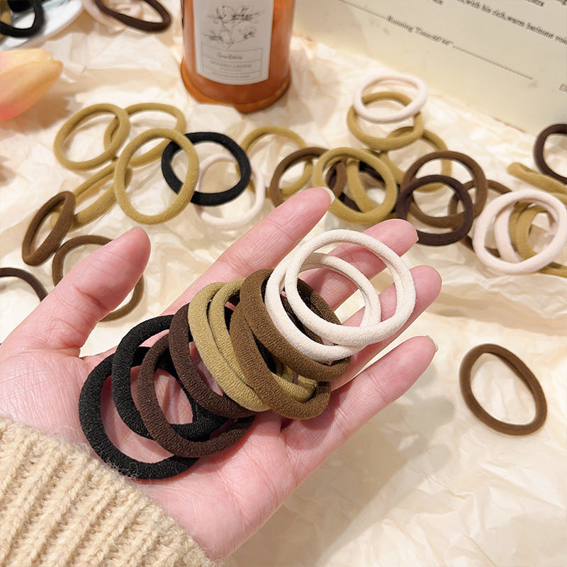 Milk Tea Elastic Hair Rings Ponytail Bands for Easy Styling