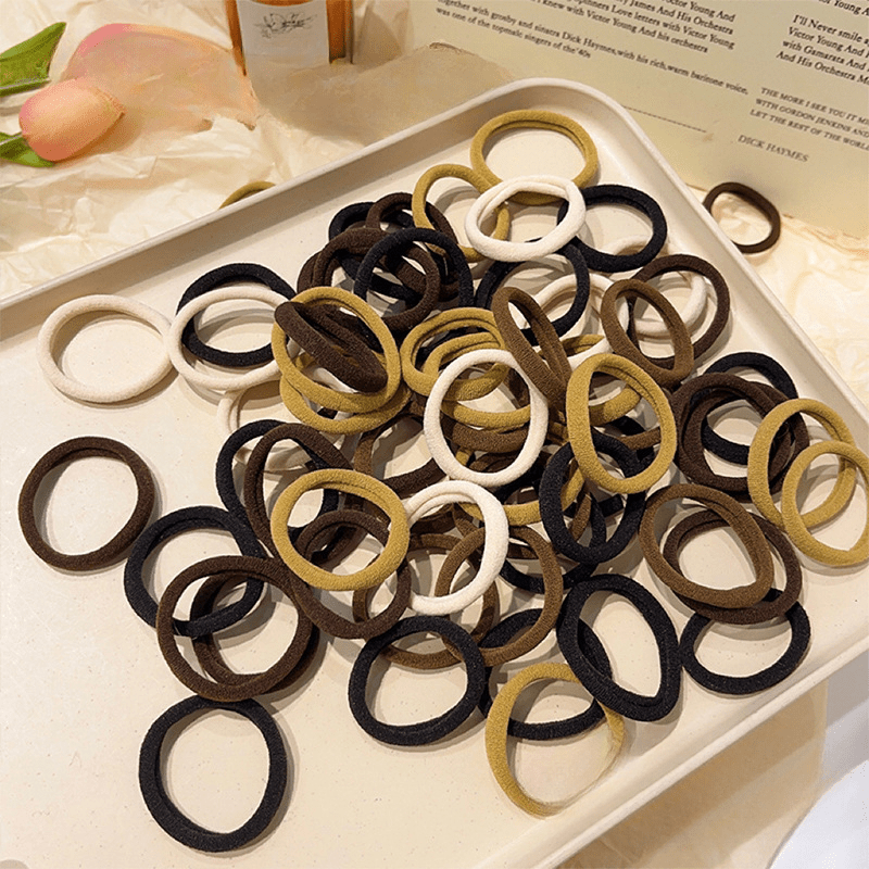 Milk Tea Elastic Hair Rings Ponytail Bands for Easy Styling
