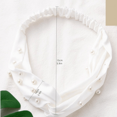Faux Pearl Decor Headband Twist Knotted Hair Accessories