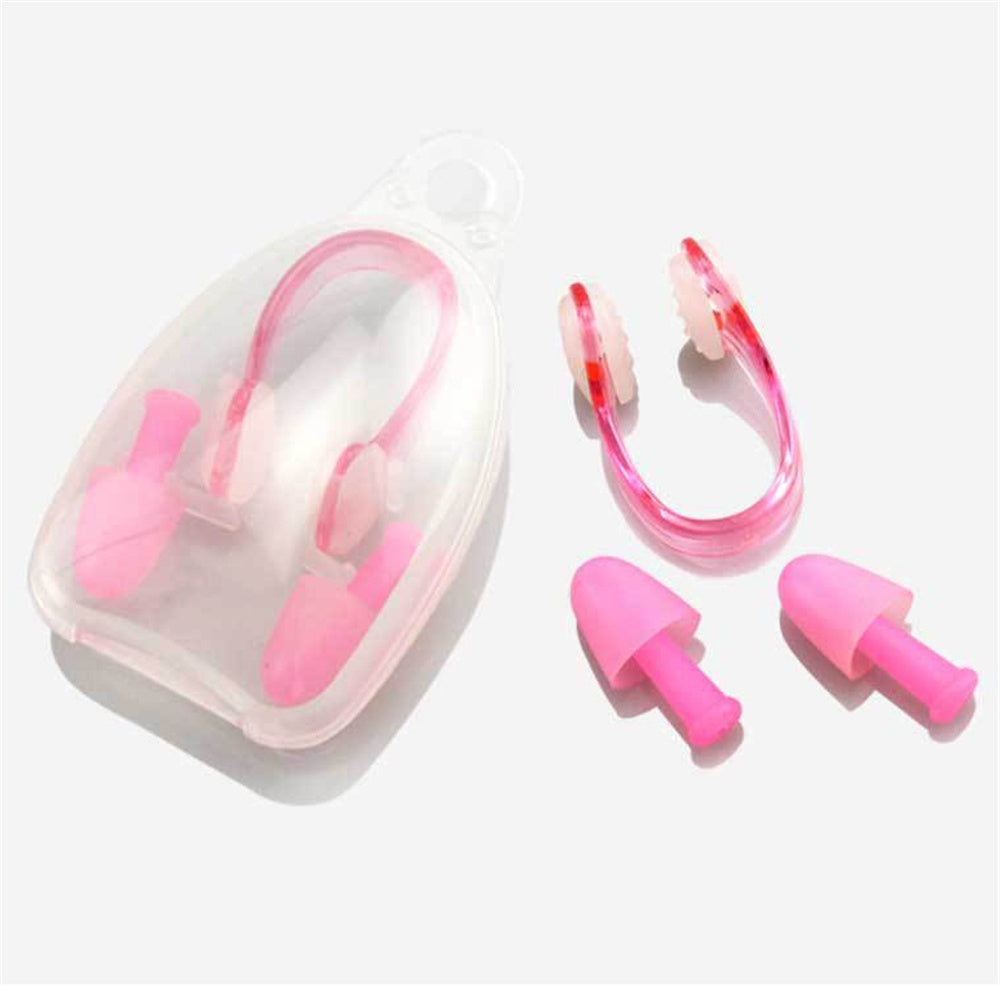 Swim Ear Plugs/Nose Clip Set Waterproof Comfortable w/ Storage Box
