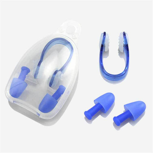 Swim Ear Plugs/Nose Clip Set Waterproof Comfortable w/ Storage Box