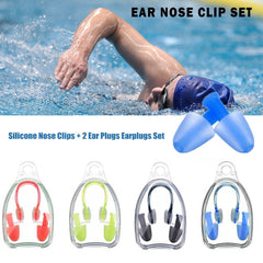 Swim Ear Plugs/Nose Clip Set Waterproof Comfortable w/ Storage Box