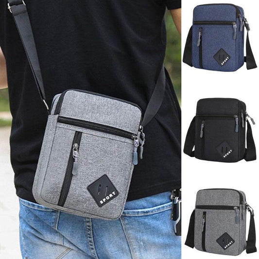 Canvas Crossbody Bag Letter Patch Shoulder Bag Sports Style