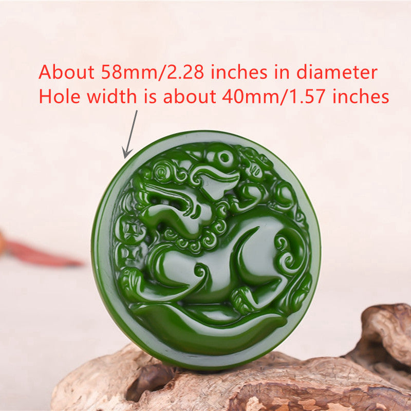 Men's Jade Pixiu Belt Buckle, Feng Shui Lucky Charm