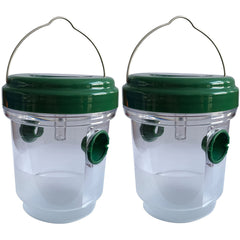 2pcs Solar Powered Bee Trap Non Toxic Waterproof LED Light Attract Wasps Bugs