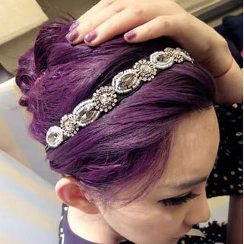 Beaded Bridal Headband Rhinestone Hair Accessories Vintage Party Headdress