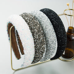 Rhinestone Faux Pearl Headband Sponge Padded Headdress