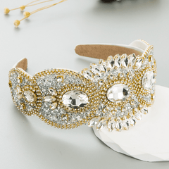 Baroque Rhinestone Beaded Headband Wide Brim Headband