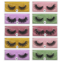 10 Pairs Natural Messy 3D Mink Lashes Lightweight False Eyelashes