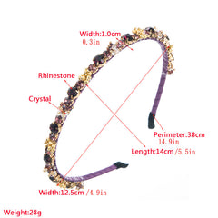 Baroque Crystal Rhinestone Decor Headband Glitter Head Hoop For Women