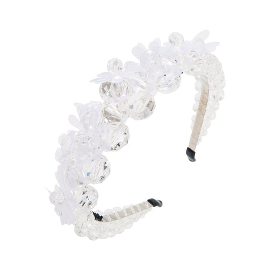 Crystal Flower Beaded Wide Brim Headband Headdress Hair Accessories