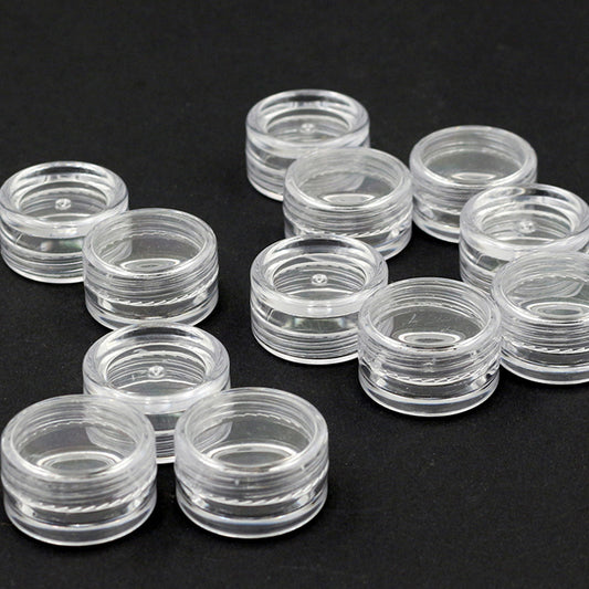 10pcs 2 5ML Clear Plastic Jewelry Bead Storage Box Small Round Container