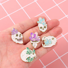Skull Wishing Crystal Brooch For Men Pins