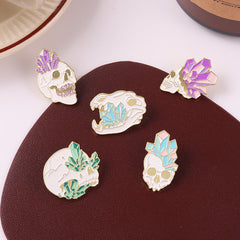 Skull Wishing Crystal Brooch For Men Pins
