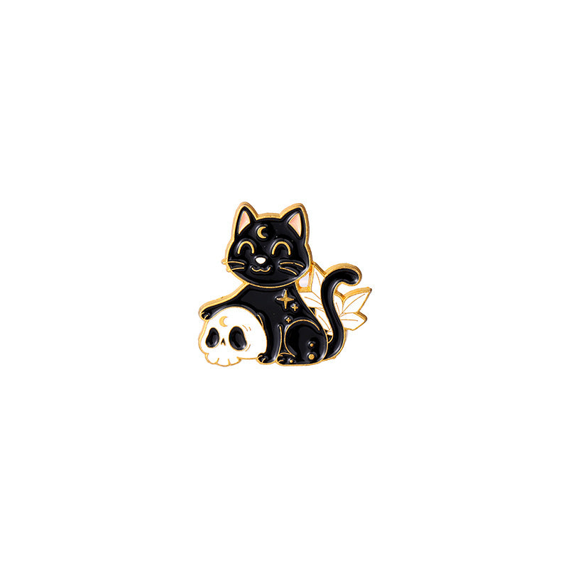 Dark Starry Sky Cat Brooch For Men