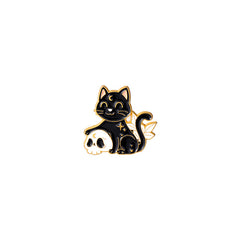 Dark Starry Sky Cat Brooch For Men