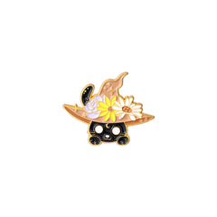 Dark Starry Sky Cat Brooch For Men