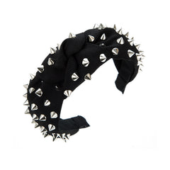 Punk Rivet Headband Wide Brimmed Hair Hoop for Women