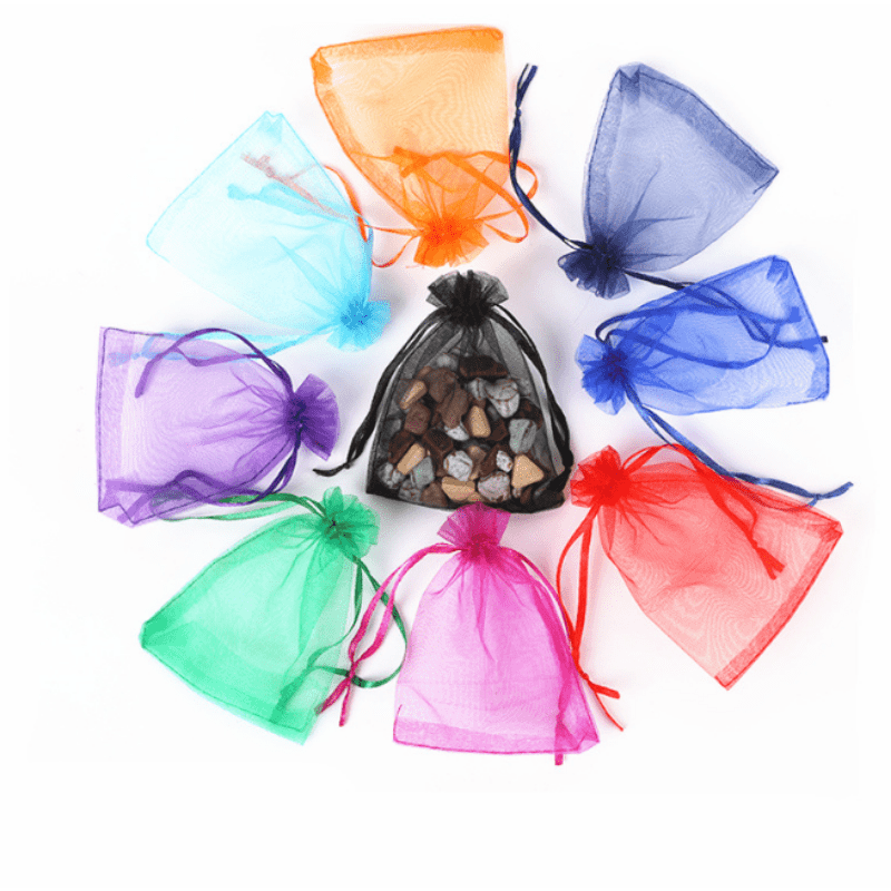 100pcs Organza Gift Bags Drawstring Pouches Wedding Christmas Candy