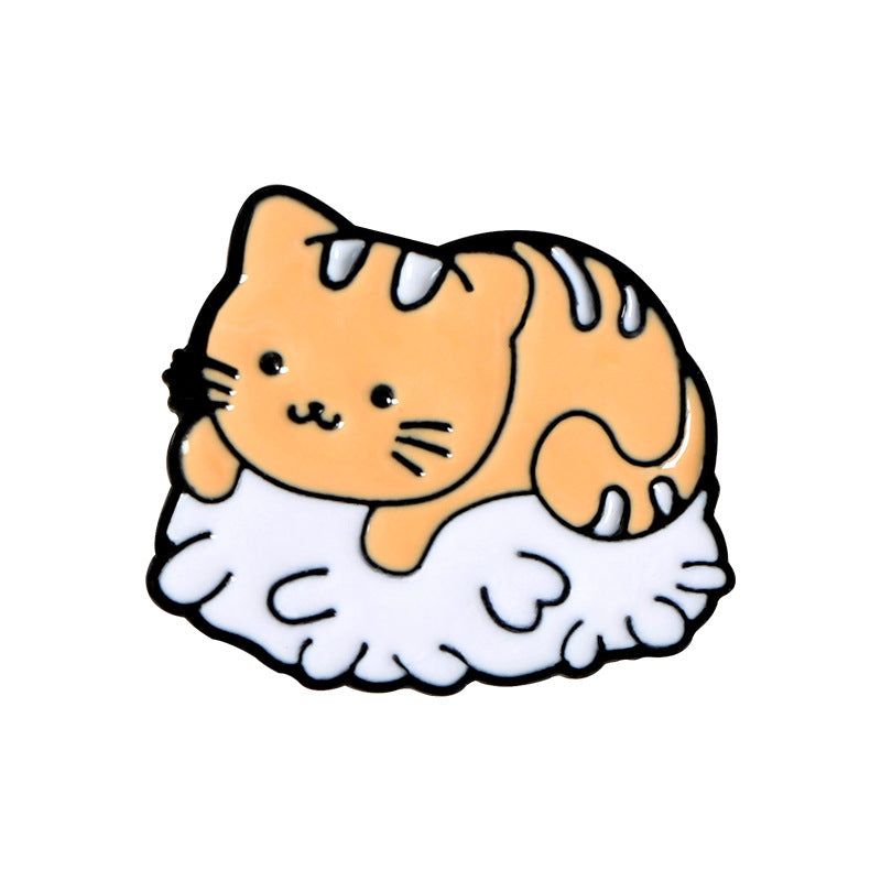 Cat Pillow Pet Nest Brooch For Men Kitten Pins