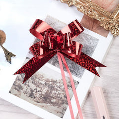 10pcs Metal Pull Flower Christmas Gift Packaging Bows Flower Ribbon Bow