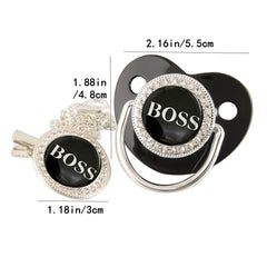 Luxury Golden Artificial Diamond Pacifier Chain Clip