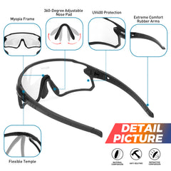 SCVCN Men's Cycling Sunglasses UV400 Sports Goggles