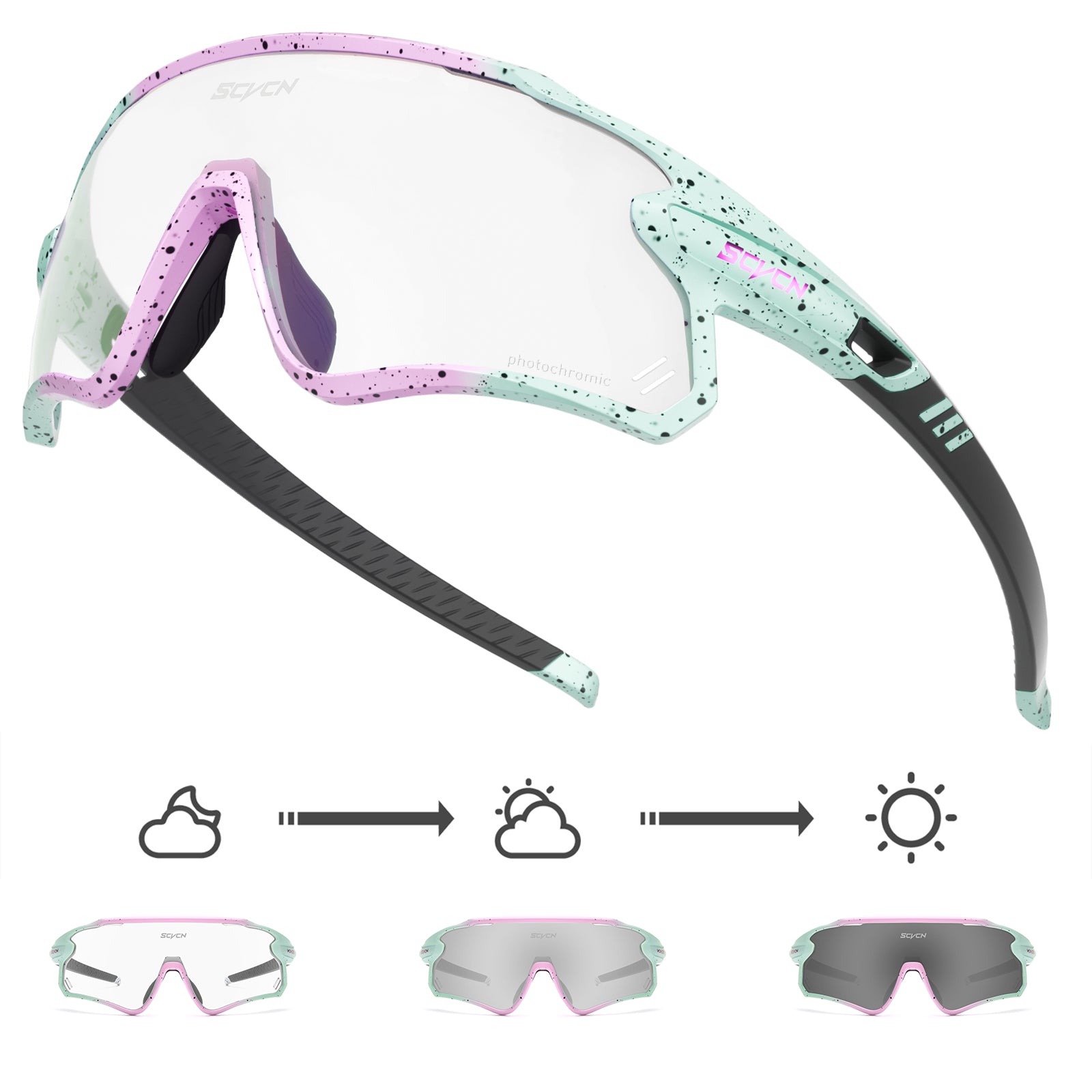 SCVCN Men's Cycling Sunglasses UV400 Sports Goggles