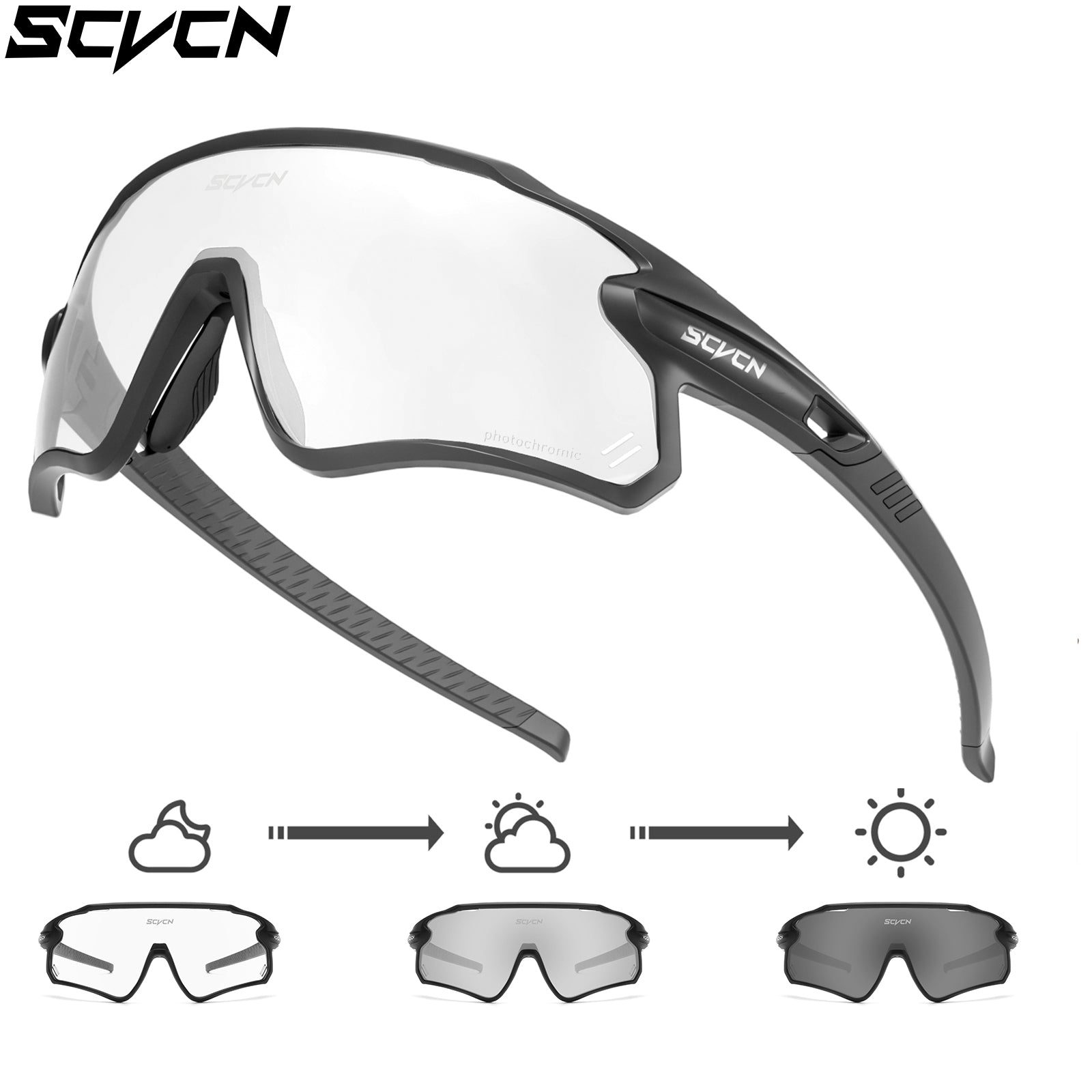 SCVCN Men's Cycling Sunglasses UV400 Sports Goggles