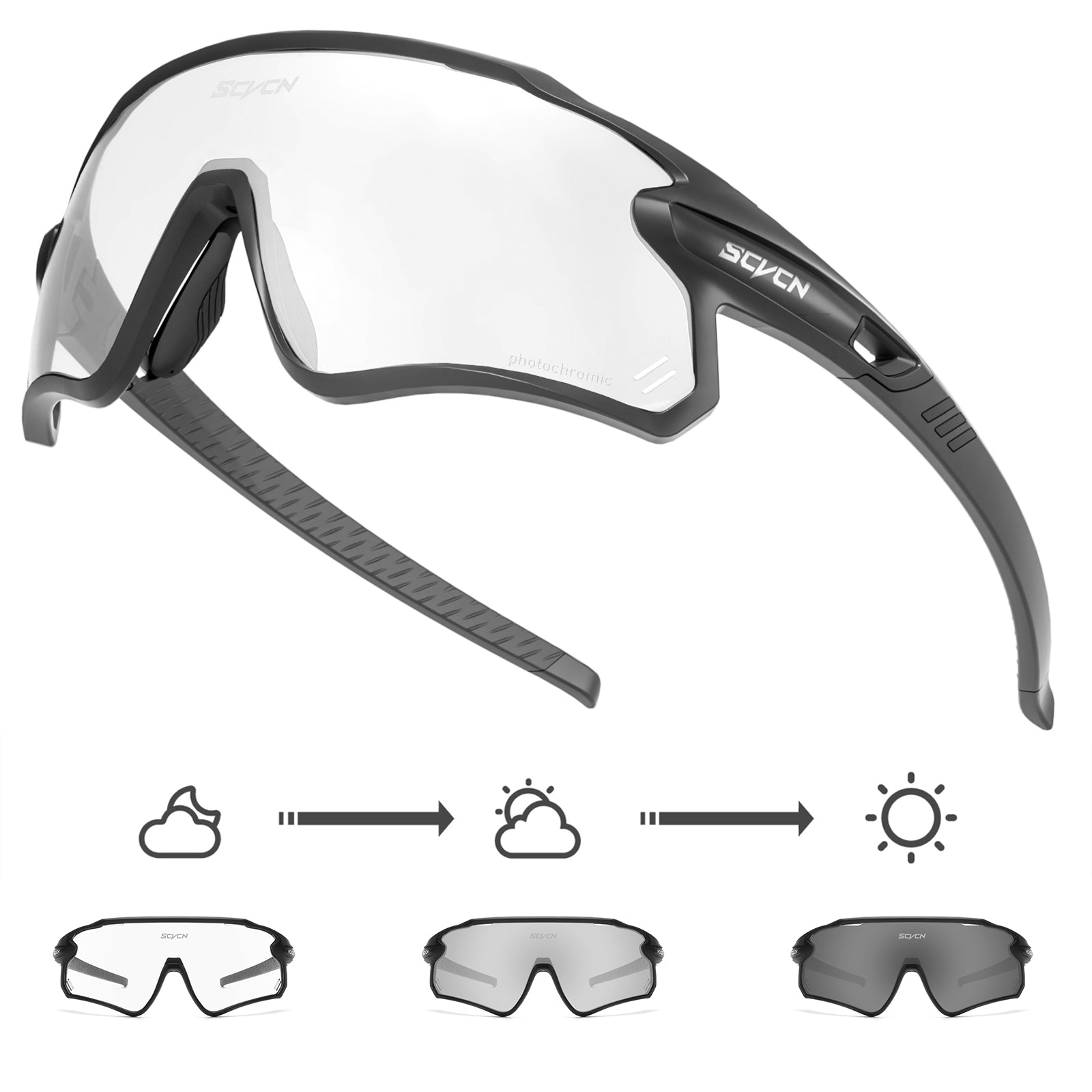 SCVCN Men's Cycling Sunglasses UV400 Sports Goggles