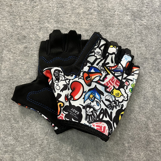 Kids Fingerless Cycling Gloves for Outdoor Sports, Boys and Girls Ages 4