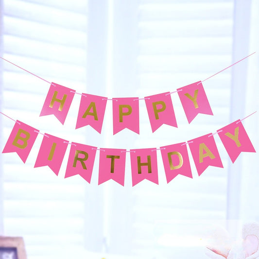 Colorful Flag Decorations Happy Birthday Banner